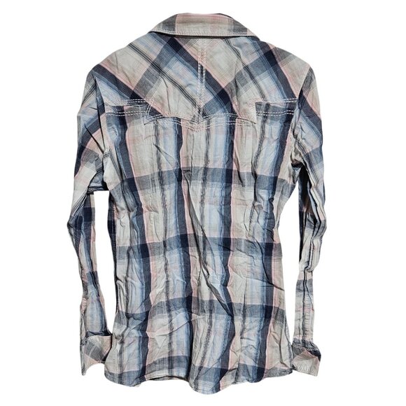 Ariat Fitted Plaid Long Sleeve Shirt Womens Size Large Western Snap Button - Picture 2 of 6